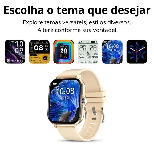 Smartwatch Touch Plus -  prevenção do AVC, monitore batimentos, à prova d'água, troca a pulseira